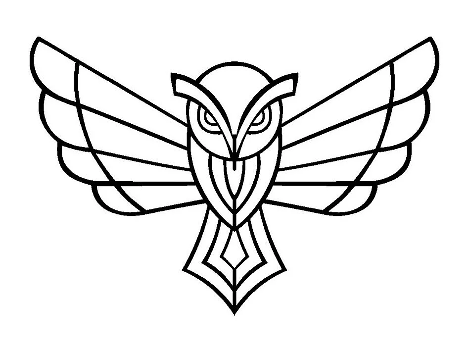 Décoration en Métal Hibou 3, Noir, 44x0,15x30 cm, EPIKASA