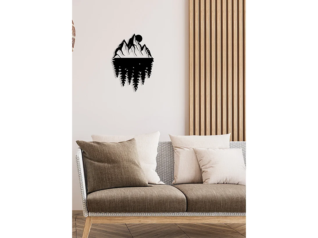 Decorazione in Metallo Montagna 21, Nero, 40x0,15x56 cm, EPIKASA