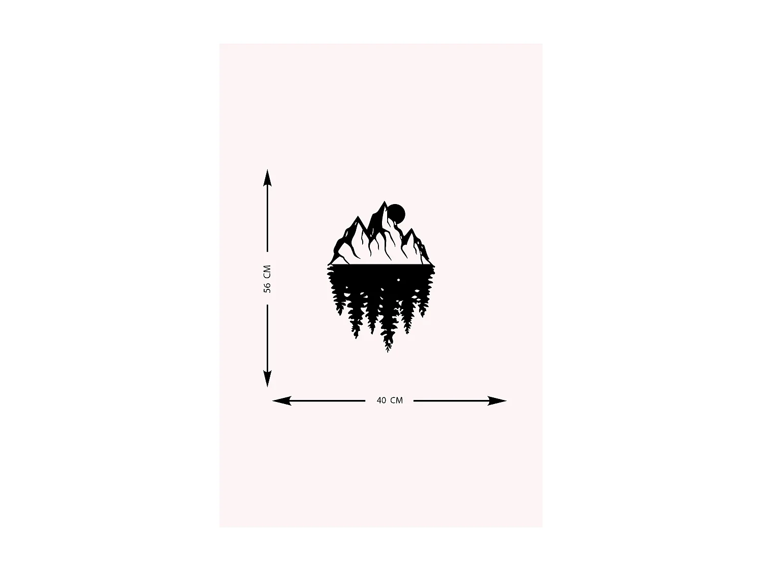Decorazione in Metallo Montagna 21, Nero, 40x0,15x56 cm, EPIKASA