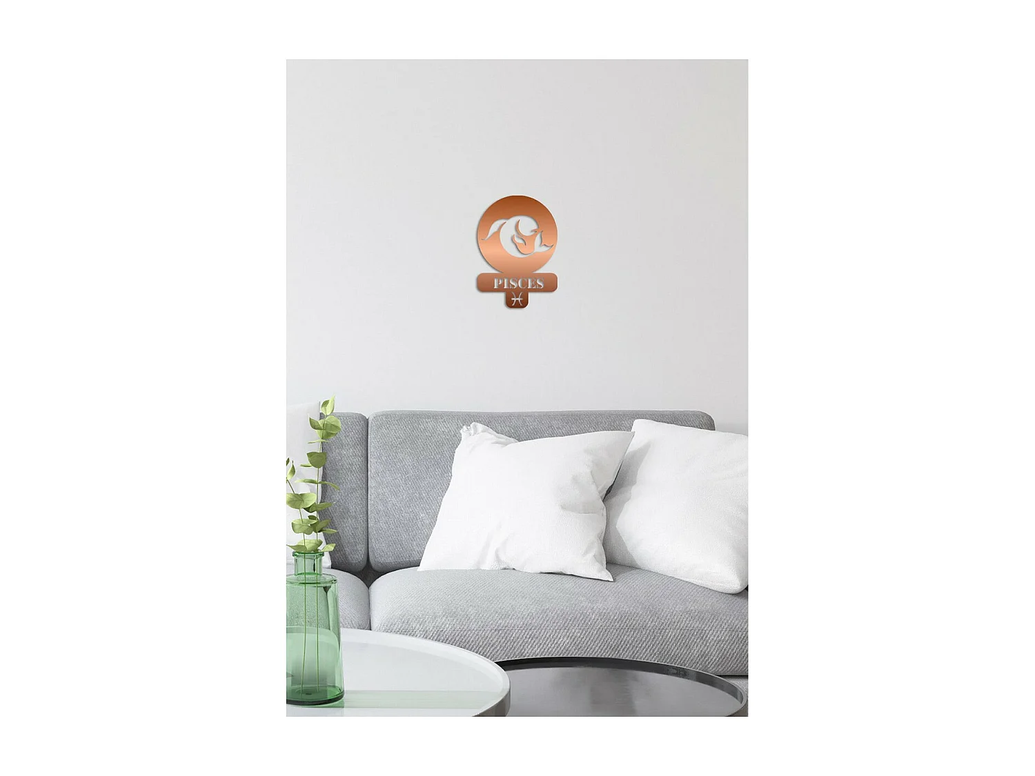 Décoration en Métal Horoscope Poissons 4, Cuivre, 36x0,15x50 cm, EPIKASA