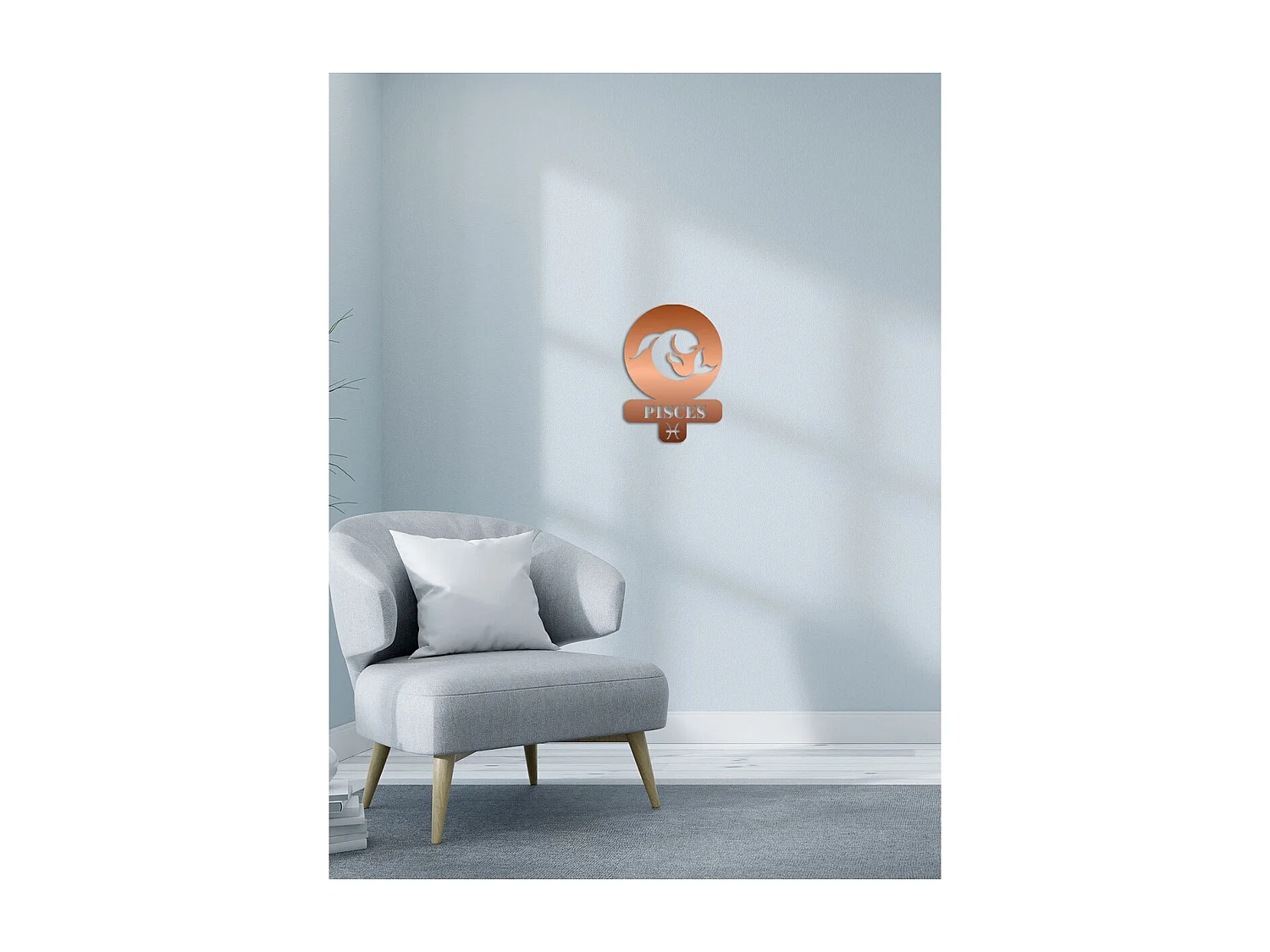 Décoration en Métal Horoscope Poissons 4, Cuivre, 36x0,15x50 cm, EPIKASA