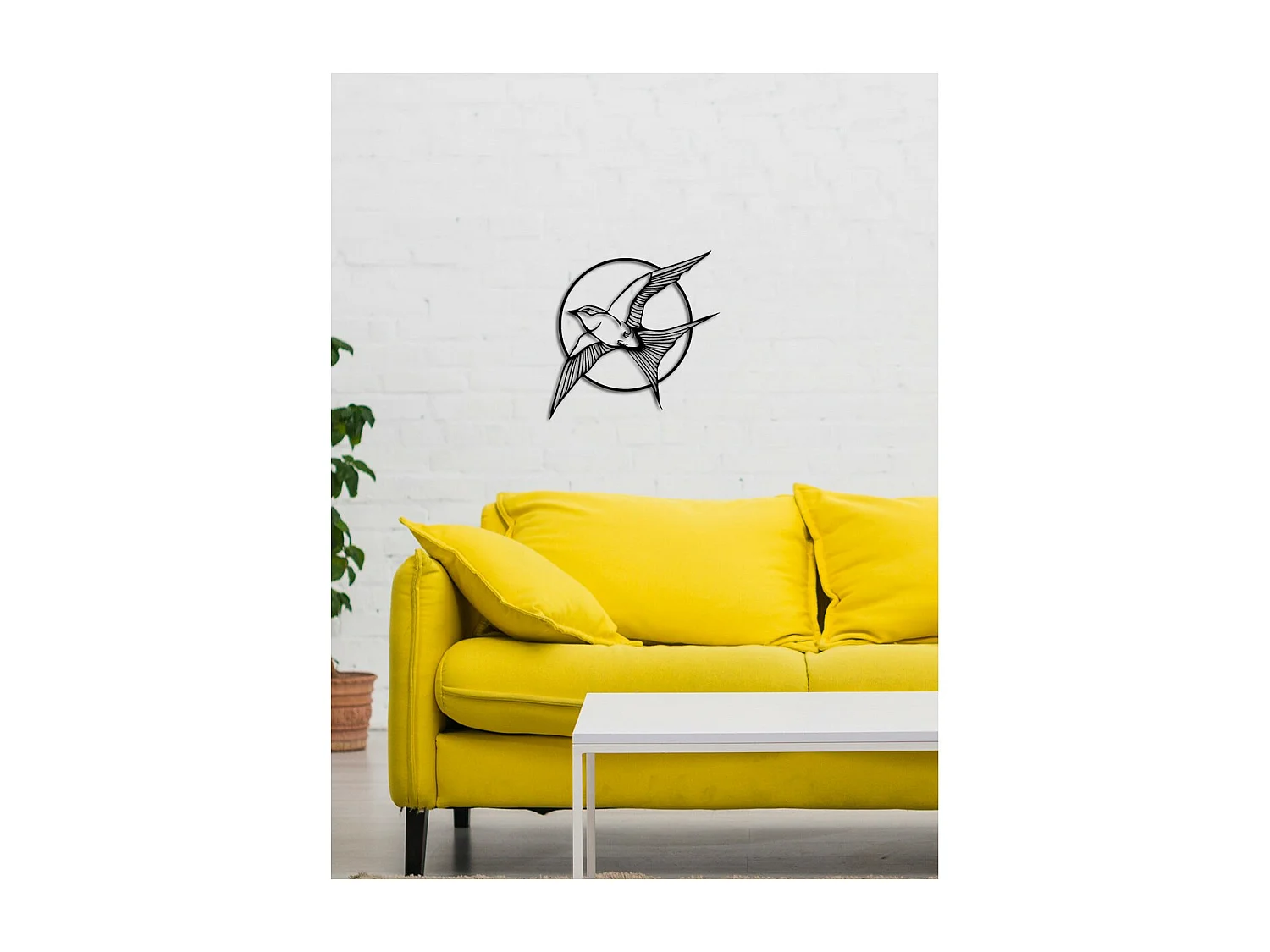 Decoração em Metal Andorinha 2, Preto, 51x0,15x50 cm cm, EPIKASA