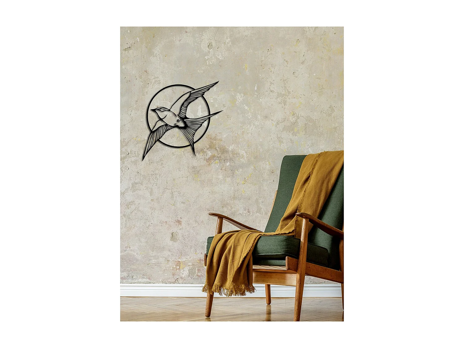 Decoração em Metal Andorinha 2, Preto, 51x0,15x50 cm cm, EPIKASA