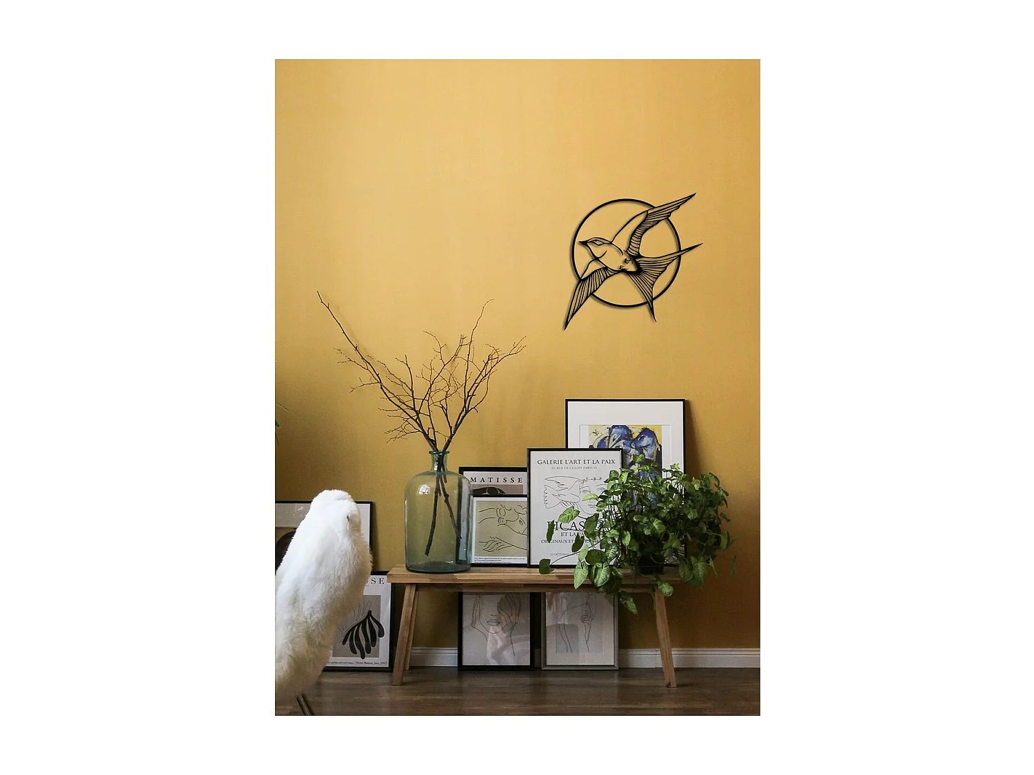 Decoração em Metal Andorinha 2, Preto, 51x0,15x50 cm cm, EPIKASA