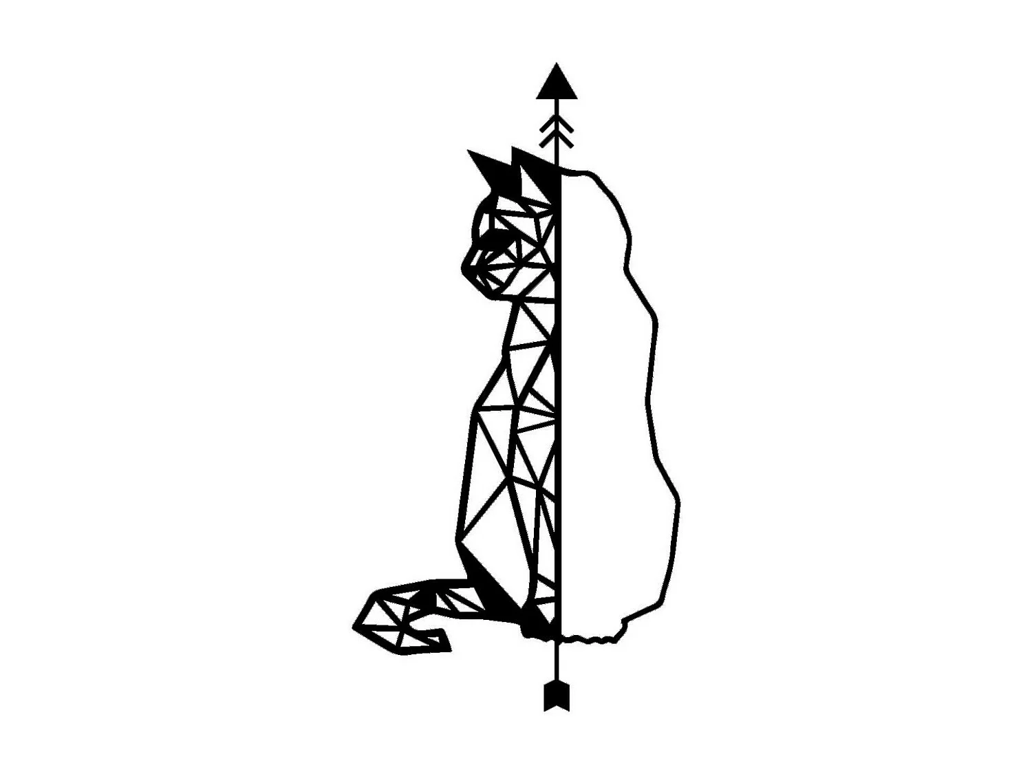 Decorazione in Metallo Gatto 50, Nero, 30x0,15x60 cm, EPIKASA