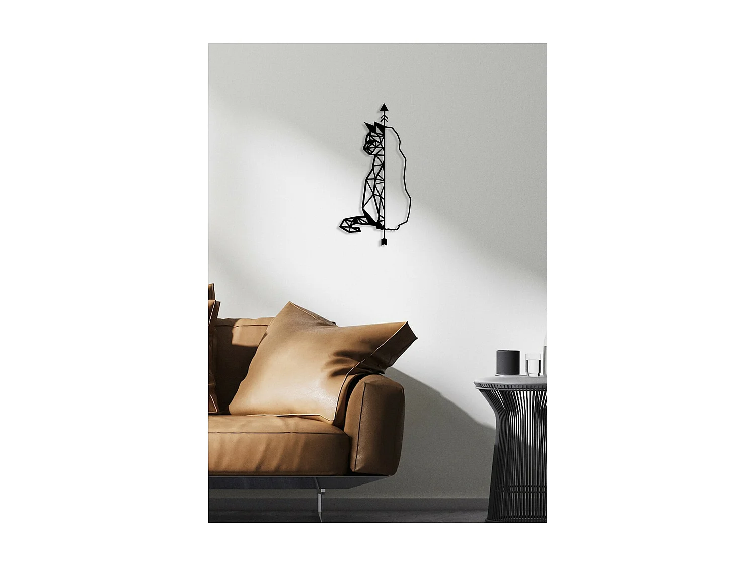 Decorazione in Metallo Gatto 50, Nero, 30x0,15x60 cm, EPIKASA