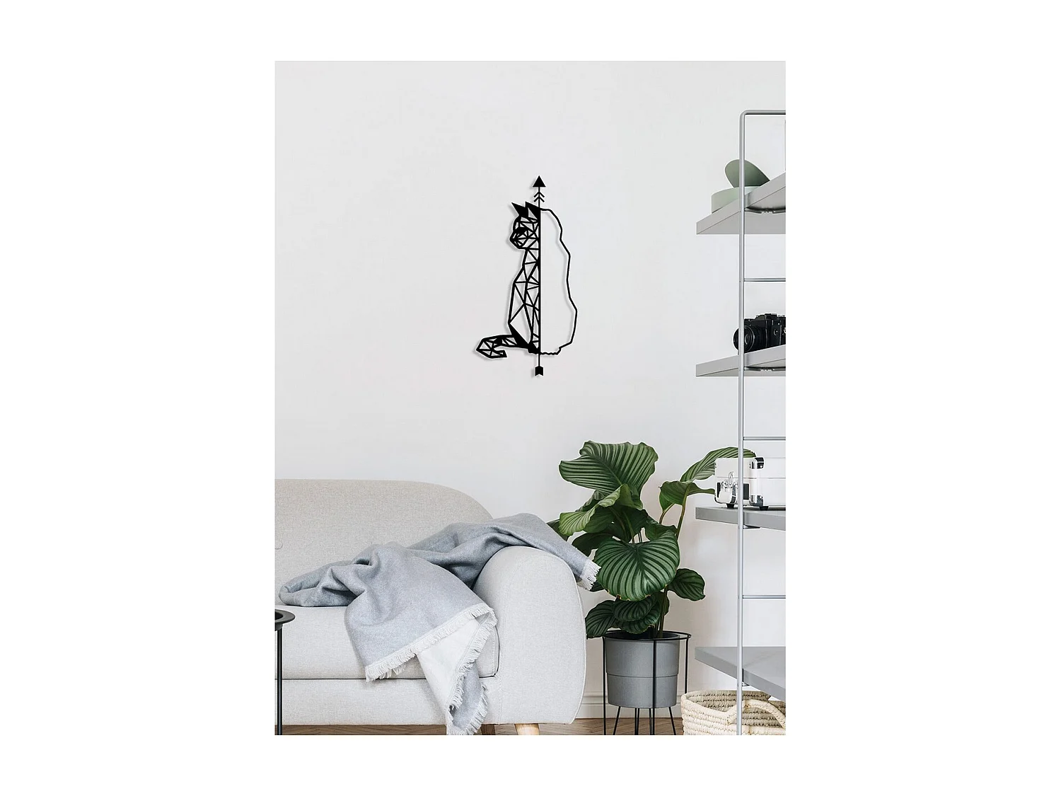 Decorazione in Metallo Gatto 50, Nero, 30x0,15x60 cm, EPIKASA