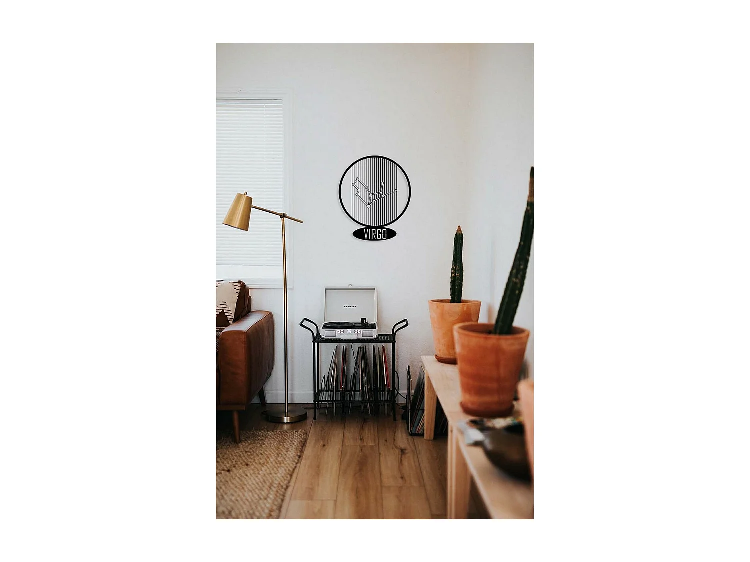 Décoration en Métal Horoscope Vierge 6, Noir, 38x0,15x45 cm, EPIKASA