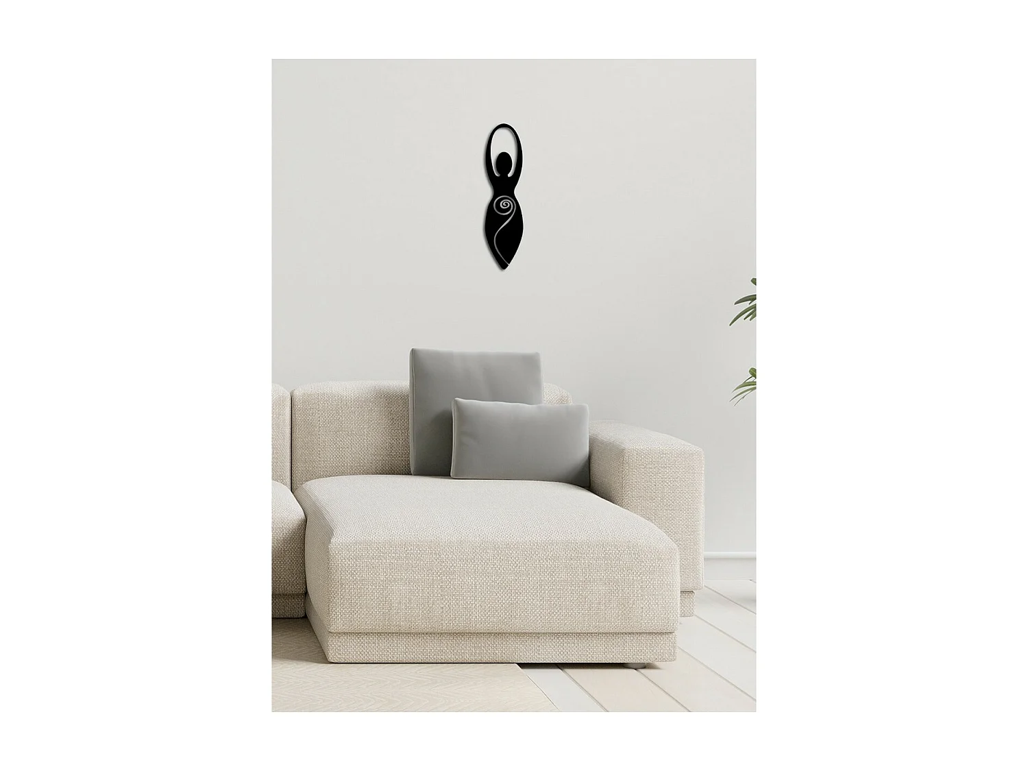 Décoration en Métal Fécondité, Noir, 27x0,15x101 cm, EPIKASA