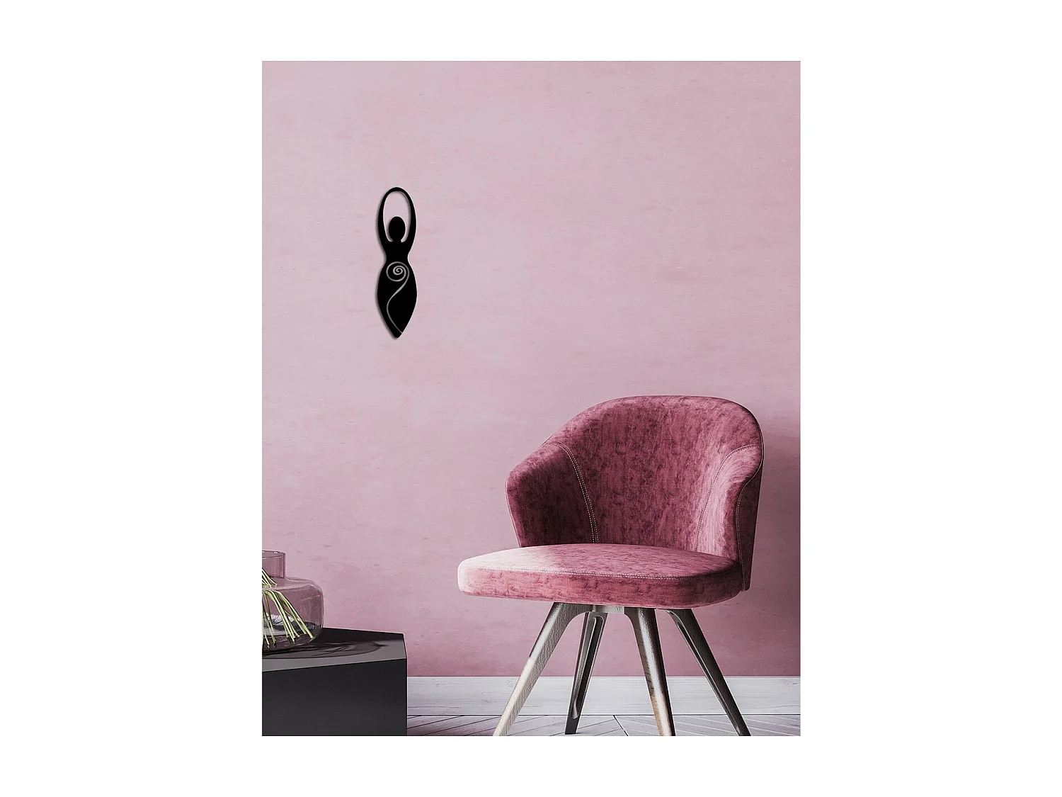 Décoration en Métal Fécondité, Noir, 27x0,15x101 cm, EPIKASA