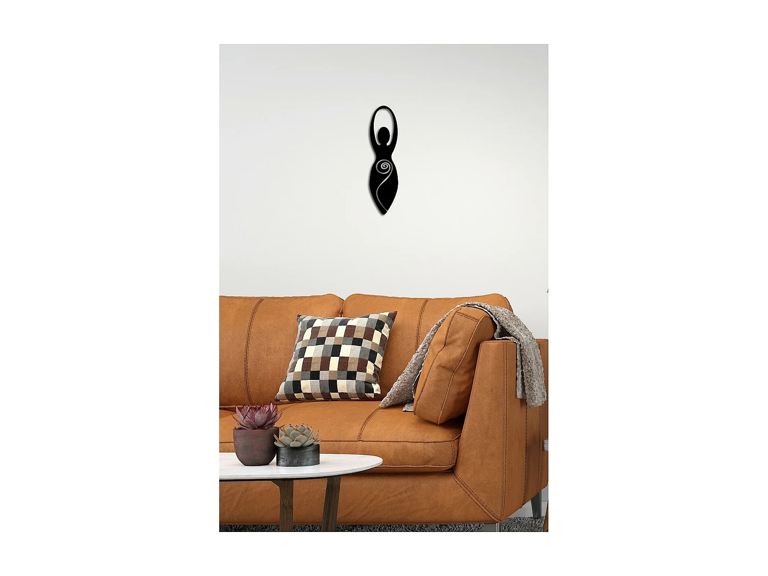 Décoration en Métal Fécondité, Noir, 27x0,15x101 cm, EPIKASA