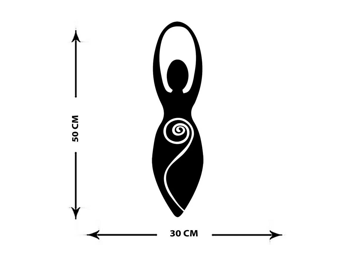 Décoration en Métal Fécondité, Noir, 27x0,15x101 cm, EPIKASA