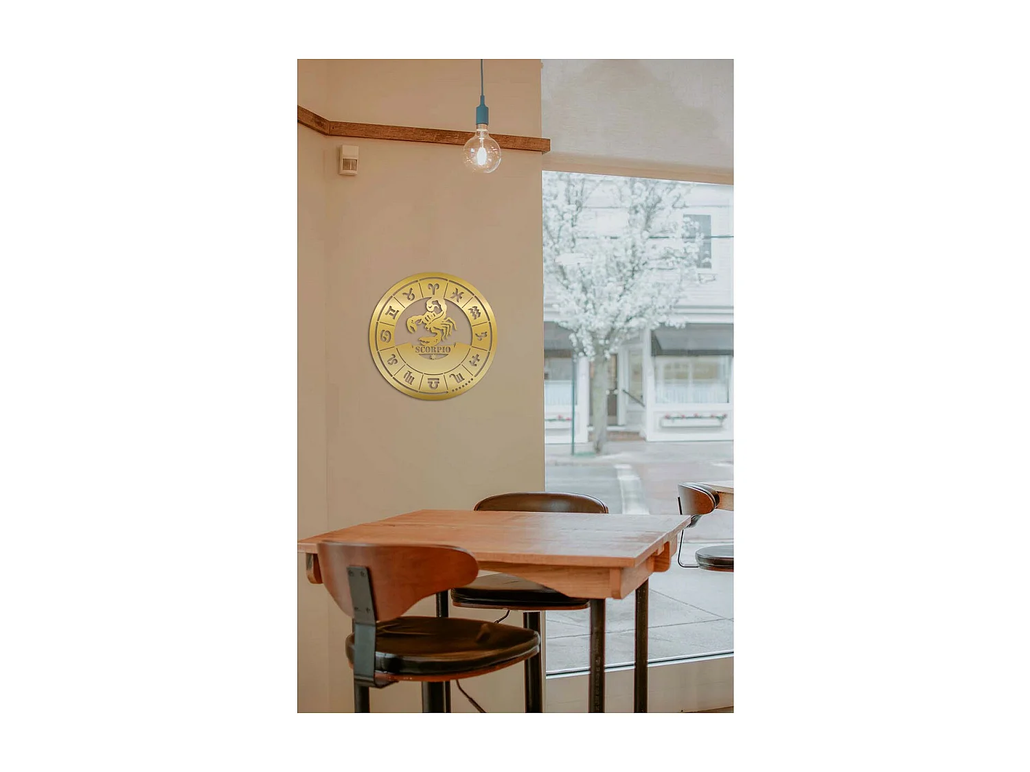 Decoração em Metal Horóscopo 2 de Escorpião, Ouro, 50x0,15x50 cm, EPIKASA