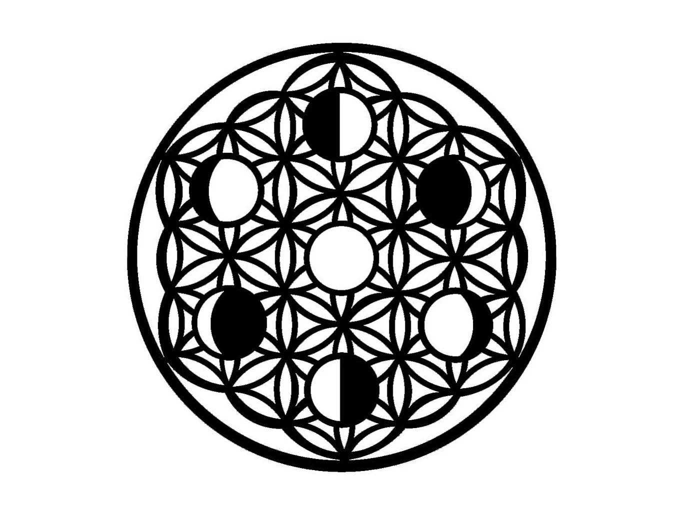 Dekoracja Metalowa Mandala 2, Czarny, 50x0,15x50 cm, EPIKASA