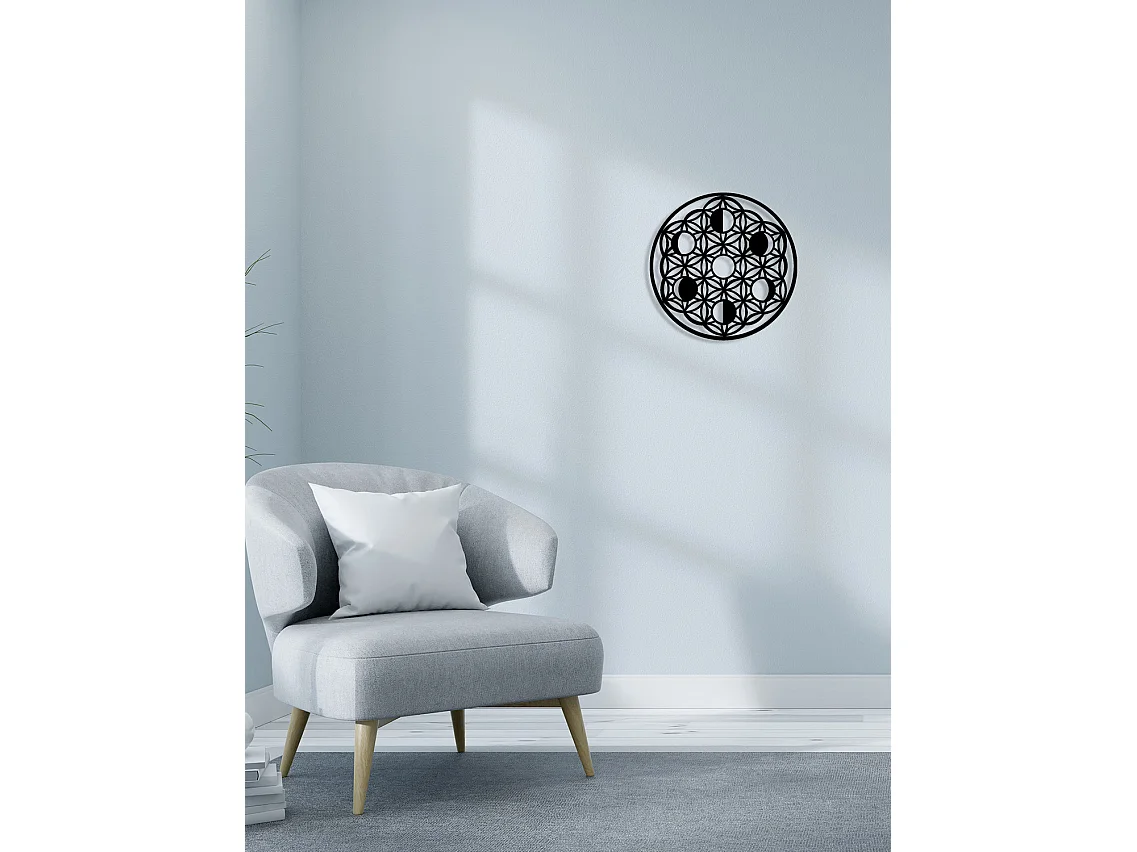 Dekoracja Metalowa Mandala 2, Czarny, 50x0,15x50 cm, EPIKASA