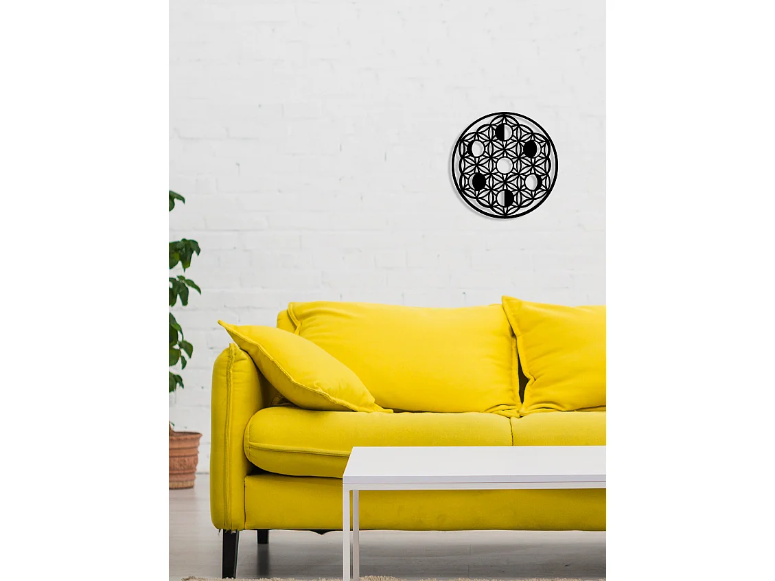 Dekoracja Metalowa Mandala 2, Czarny, 50x0,15x50 cm, EPIKASA