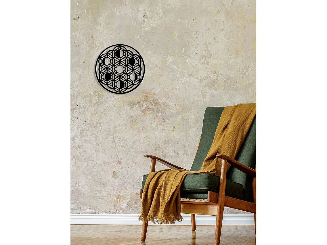 Dekoracja Metalowa Mandala 2, Czarny, 50x0,15x50 cm, EPIKASA