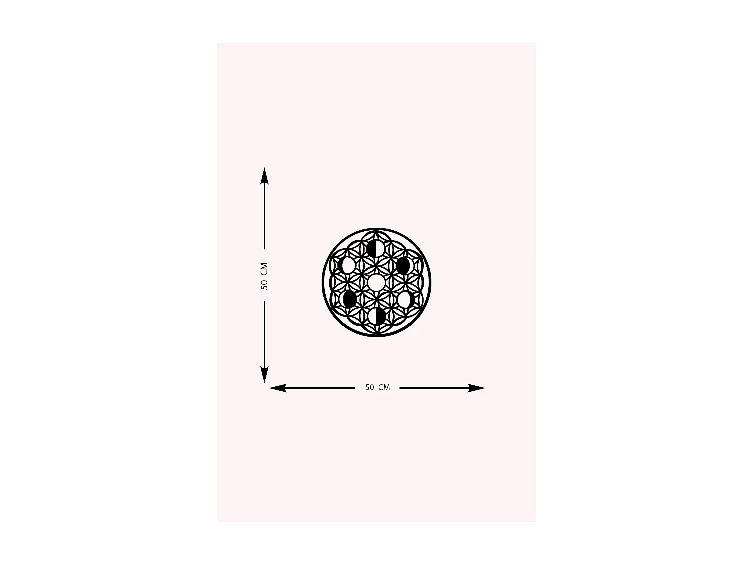 Dekoracja Metalowa Mandala 2, Czarny, 50x0,15x50 cm, EPIKASA