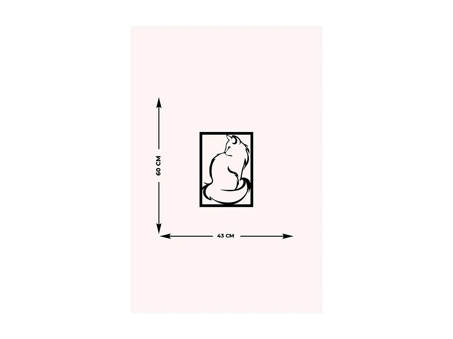 Dekoracja Metalowa Kot 81, Czarny, 43x0,15x60 cm, EPIKASA