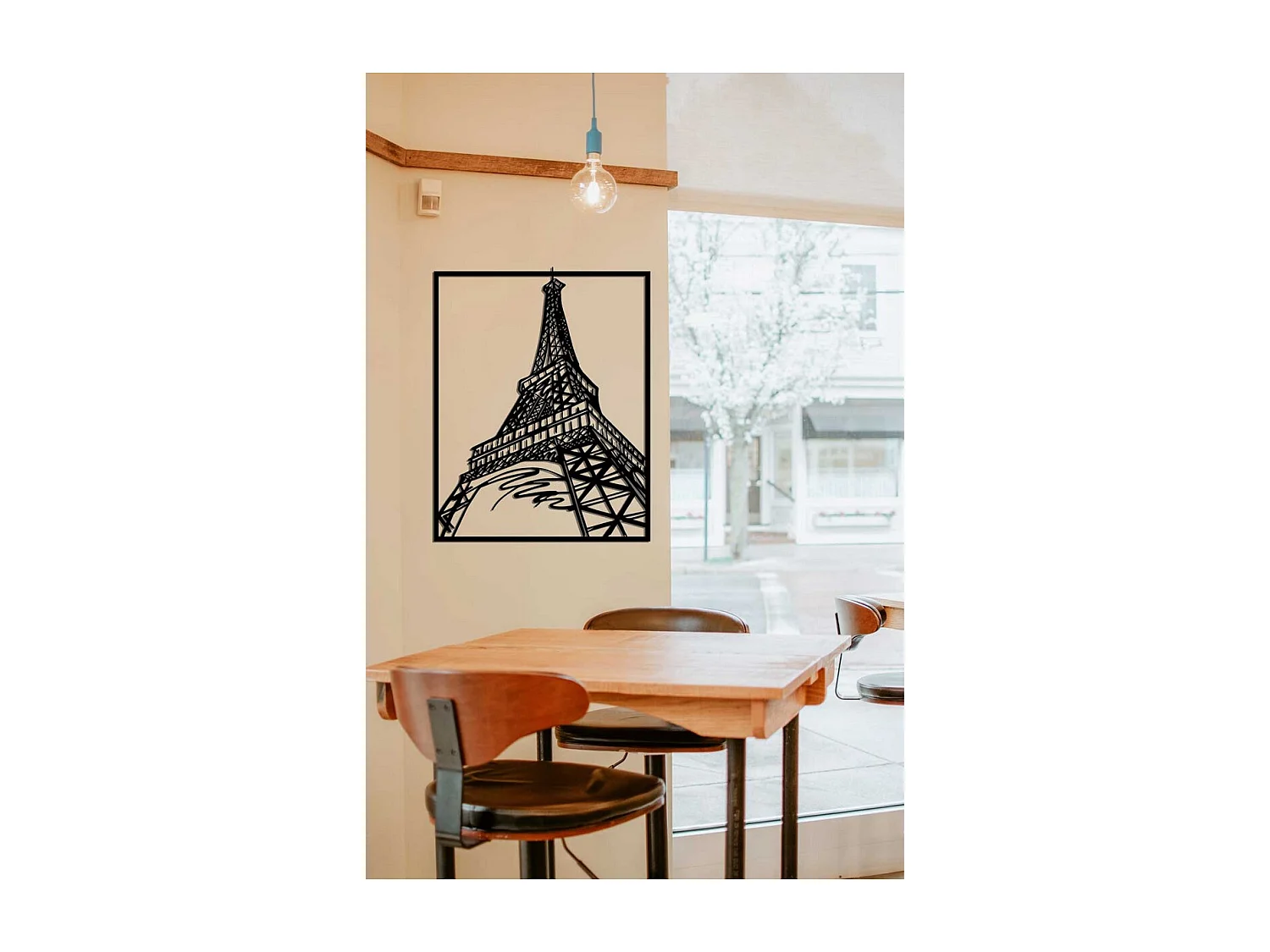 Décoration en Métal Tour Eiffel 4, Noir, 64x0,15x81 cm, EPIKASA