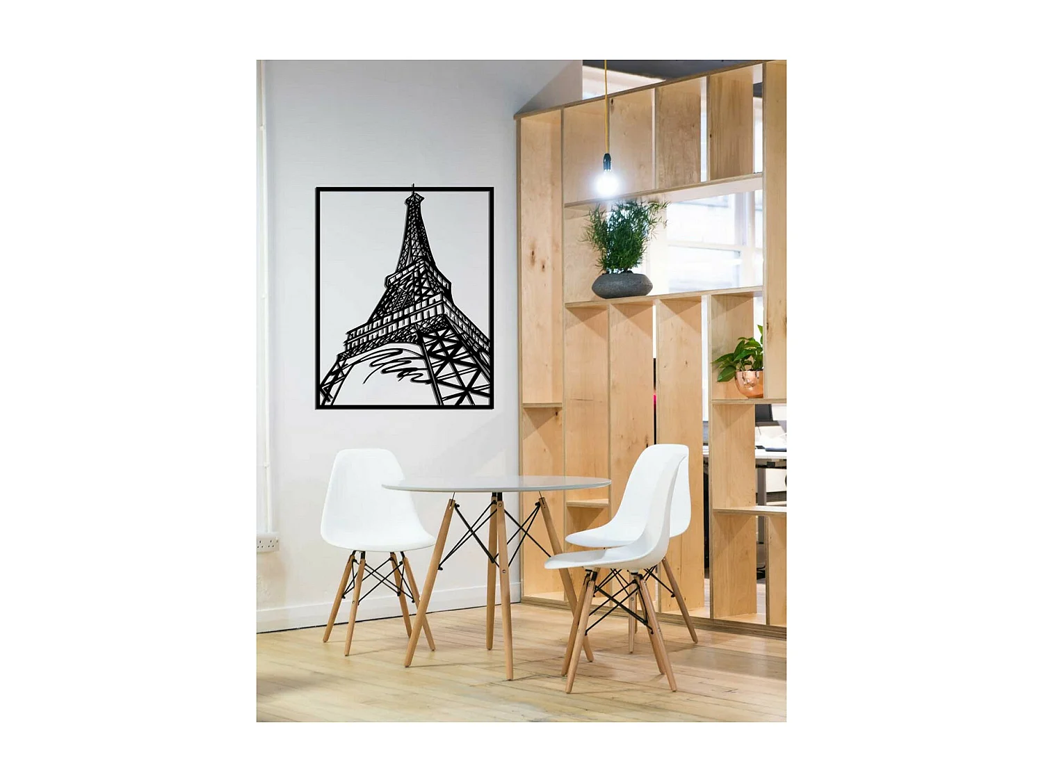 Décoration en Métal Tour Eiffel 4, Noir, 64x0,15x81 cm, EPIKASA
