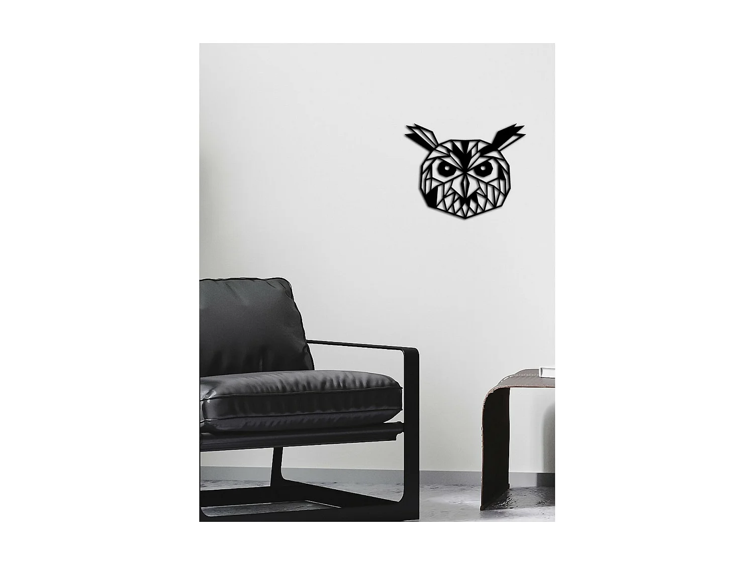 Décoration en Métal Chouette 1, Noir, 40x0,15x32 cm, EPIKASA