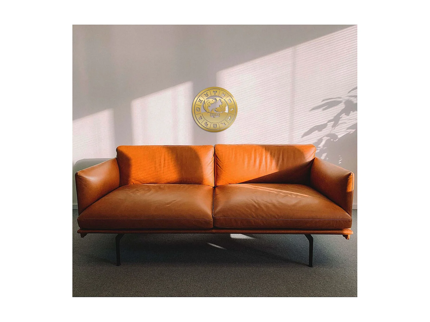 Decorazione in Metallo Oroscopo Pesci 2, Oro, 50x0,15x50 cm, EPIKASA