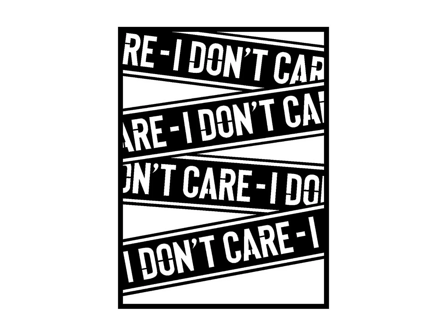 Décoration en Métal I Don't Care, Noir, 56x0,15x75 cm cm, EPIKASA