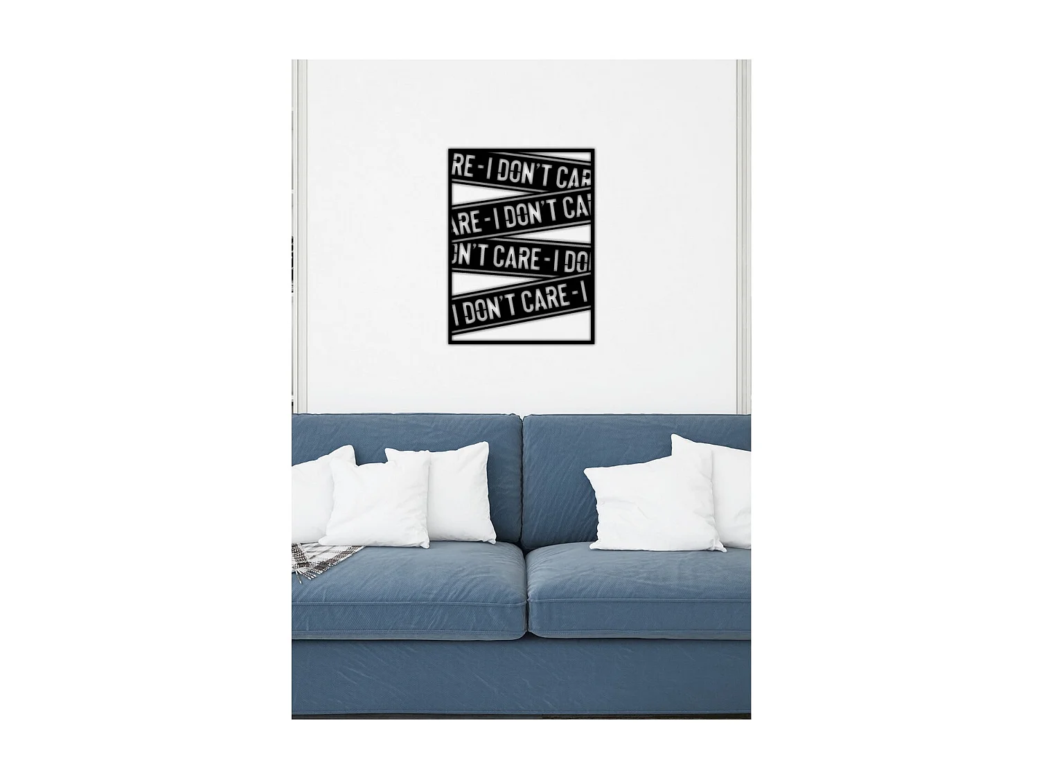 Décoration en Métal I Don't Care, Noir, 56x0,15x75 cm cm, EPIKASA