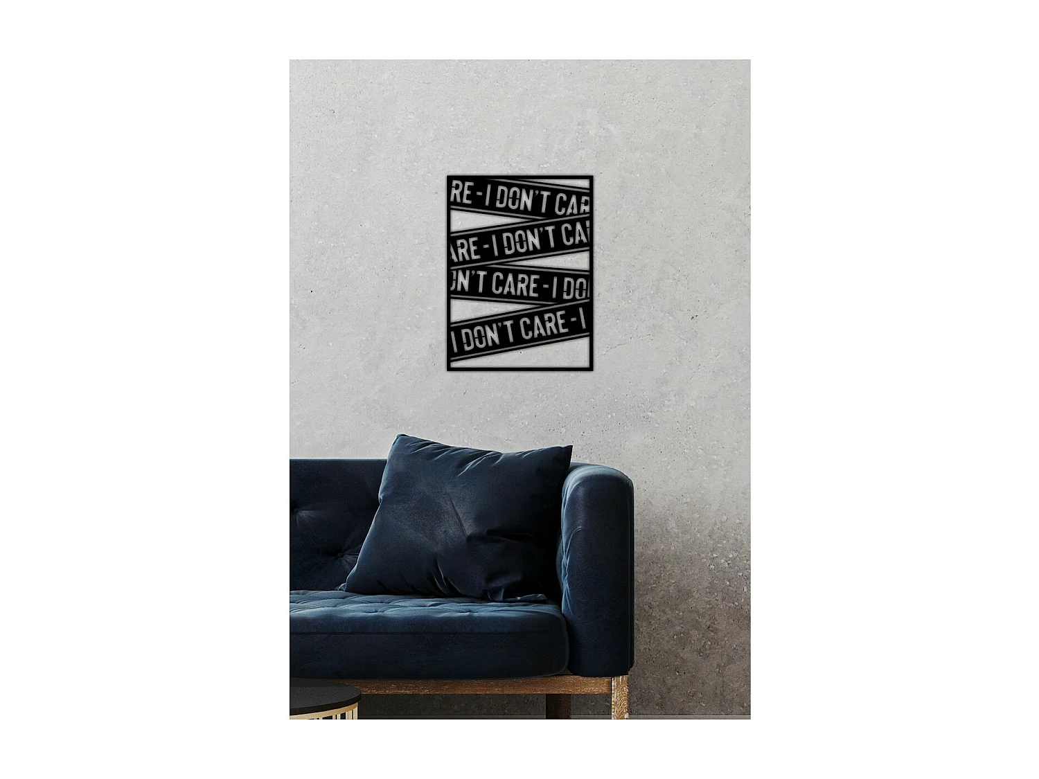 Décoration en Métal I Don't Care, Noir, 56x0,15x75 cm cm, EPIKASA