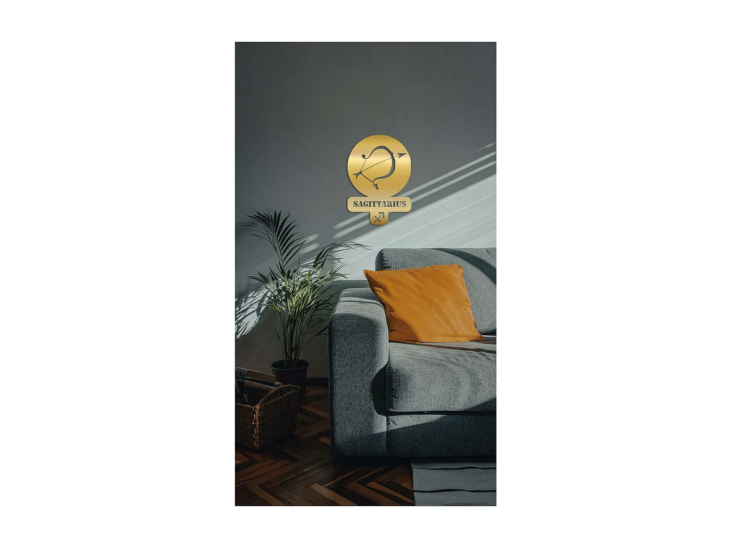 Decoração em Metal Horóscopo de Sagitário 5, Ouro, 36x0,15x50 cm, EPIKASA