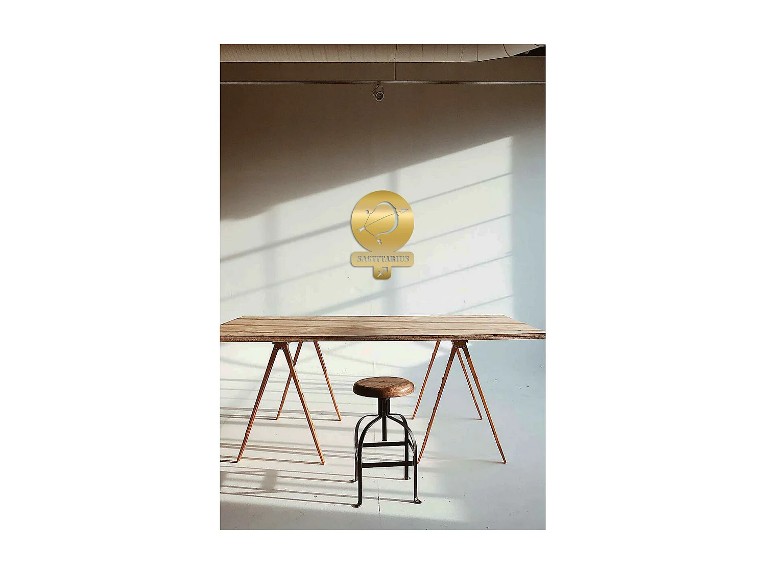 Decoração em Metal Horóscopo de Sagitário 5, Ouro, 36x0,15x50 cm, EPIKASA