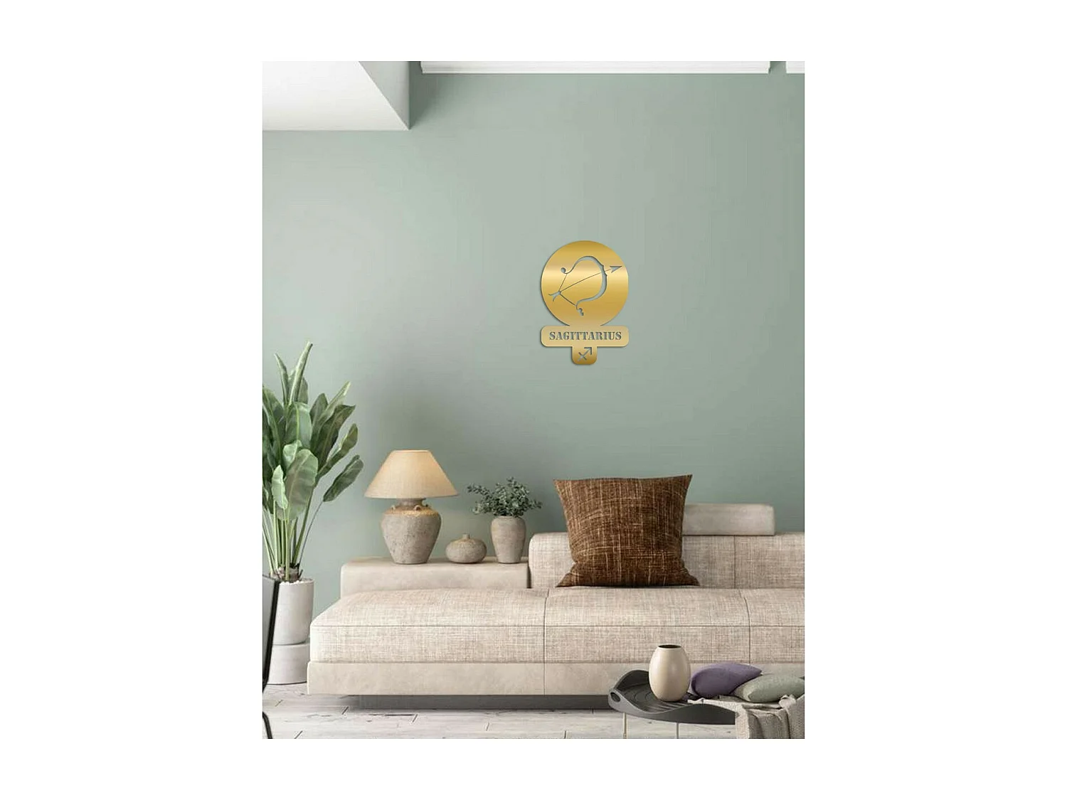 Decoração em Metal Horóscopo de Sagitário 5, Ouro, 36x0,15x50 cm, EPIKASA