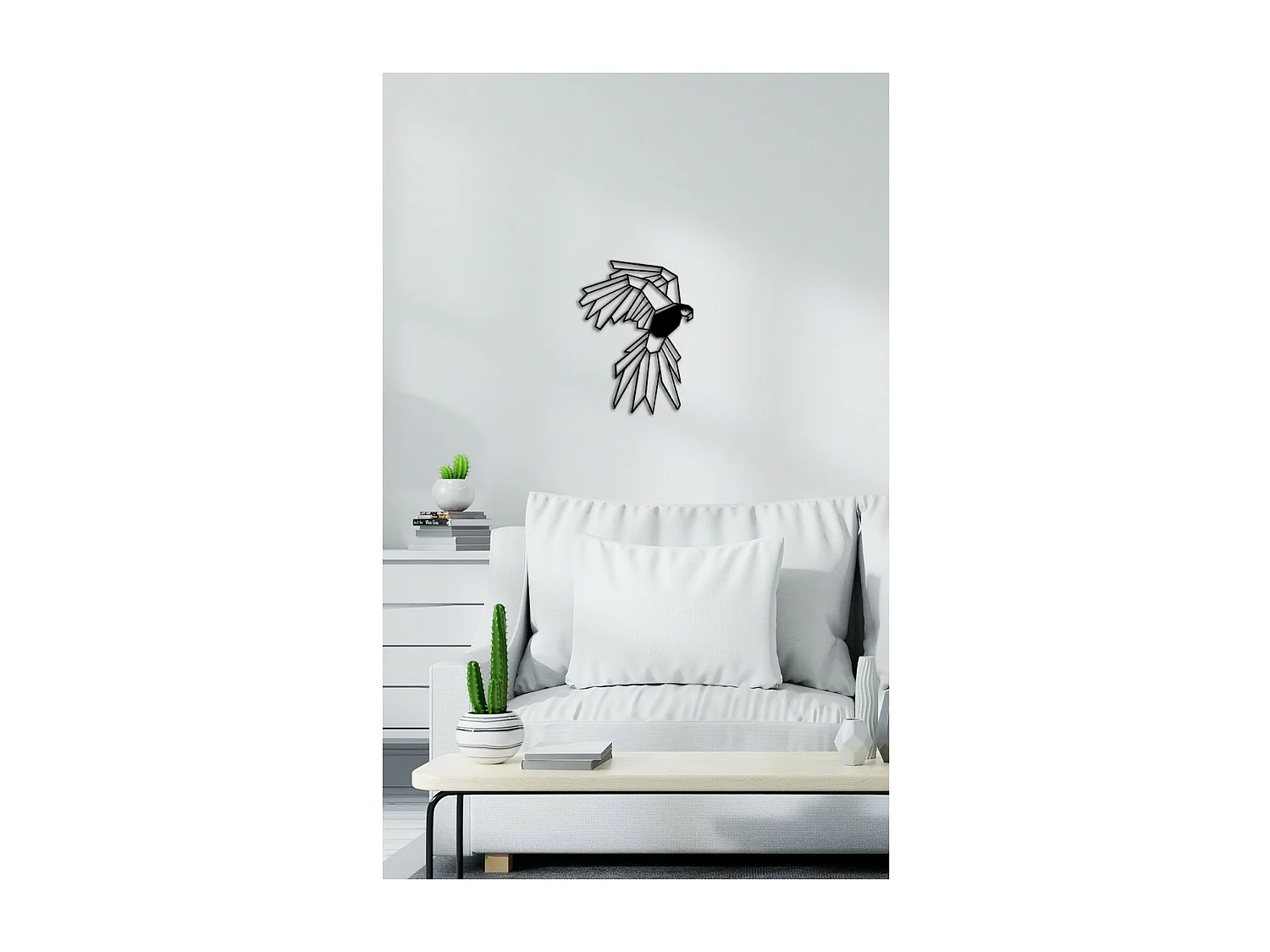 Décoration en Métal Perroquet 5, Noir, 37x0,15x50 cm, EPIKASA