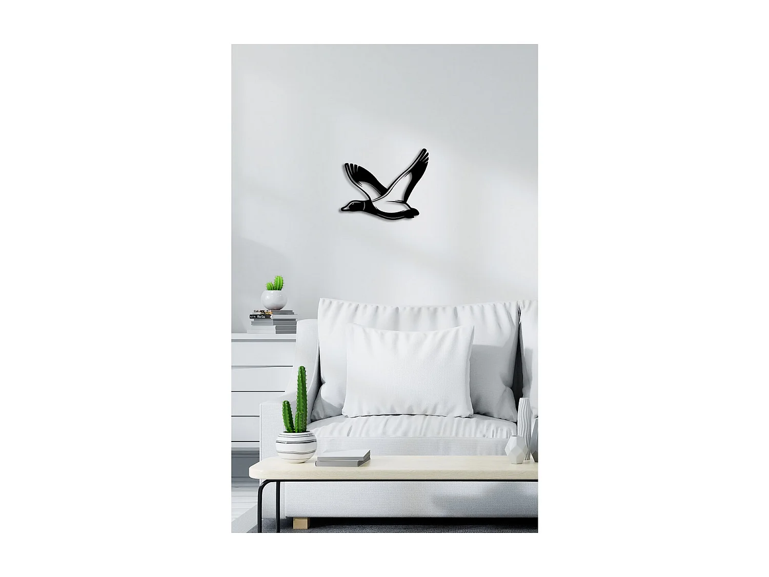 Decoração em Metal Pato, Preto, 49x0,15x40 cm, EPIKASA