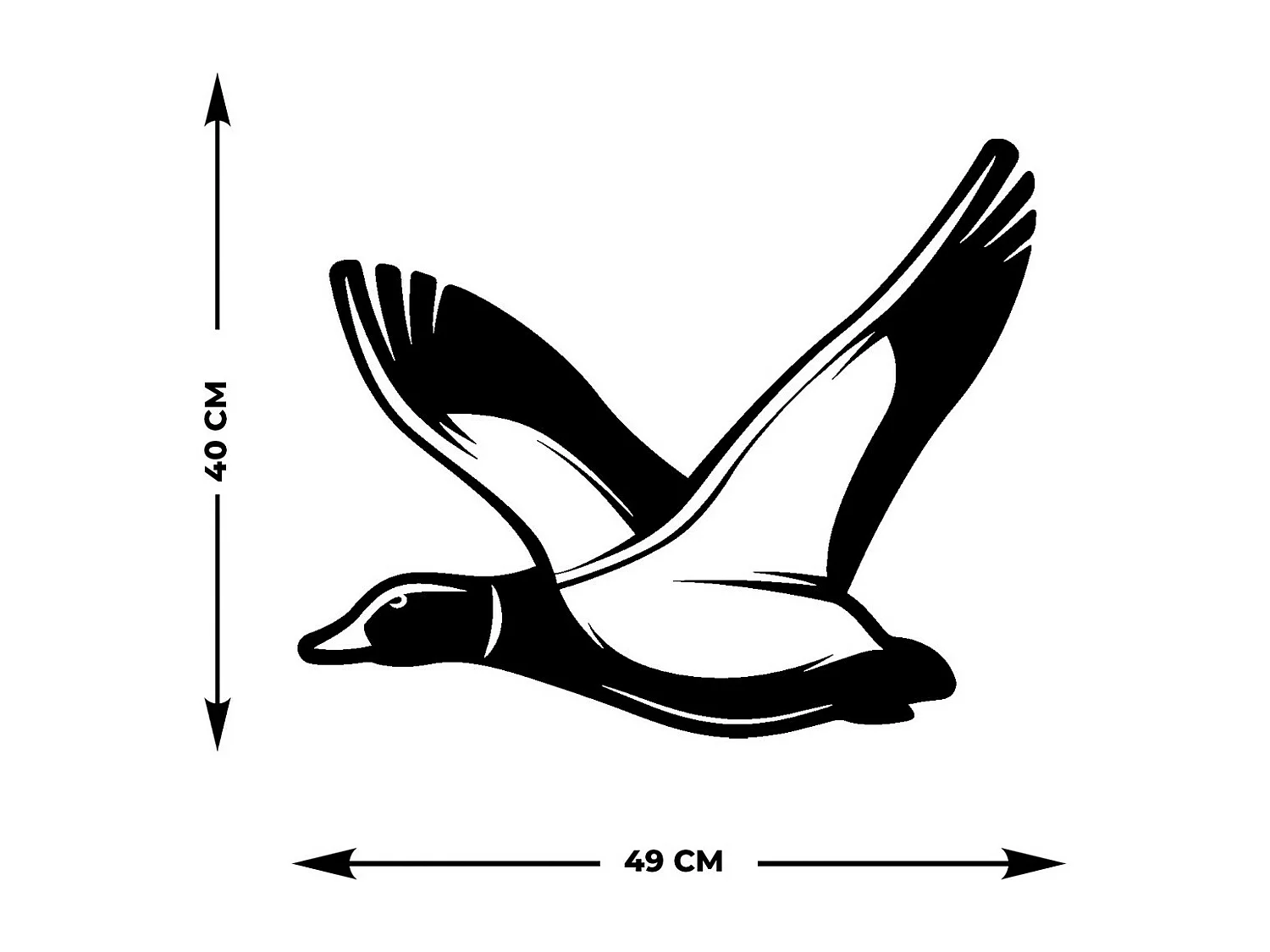Decoração em Metal Pato, Preto, 49x0,15x40 cm, EPIKASA