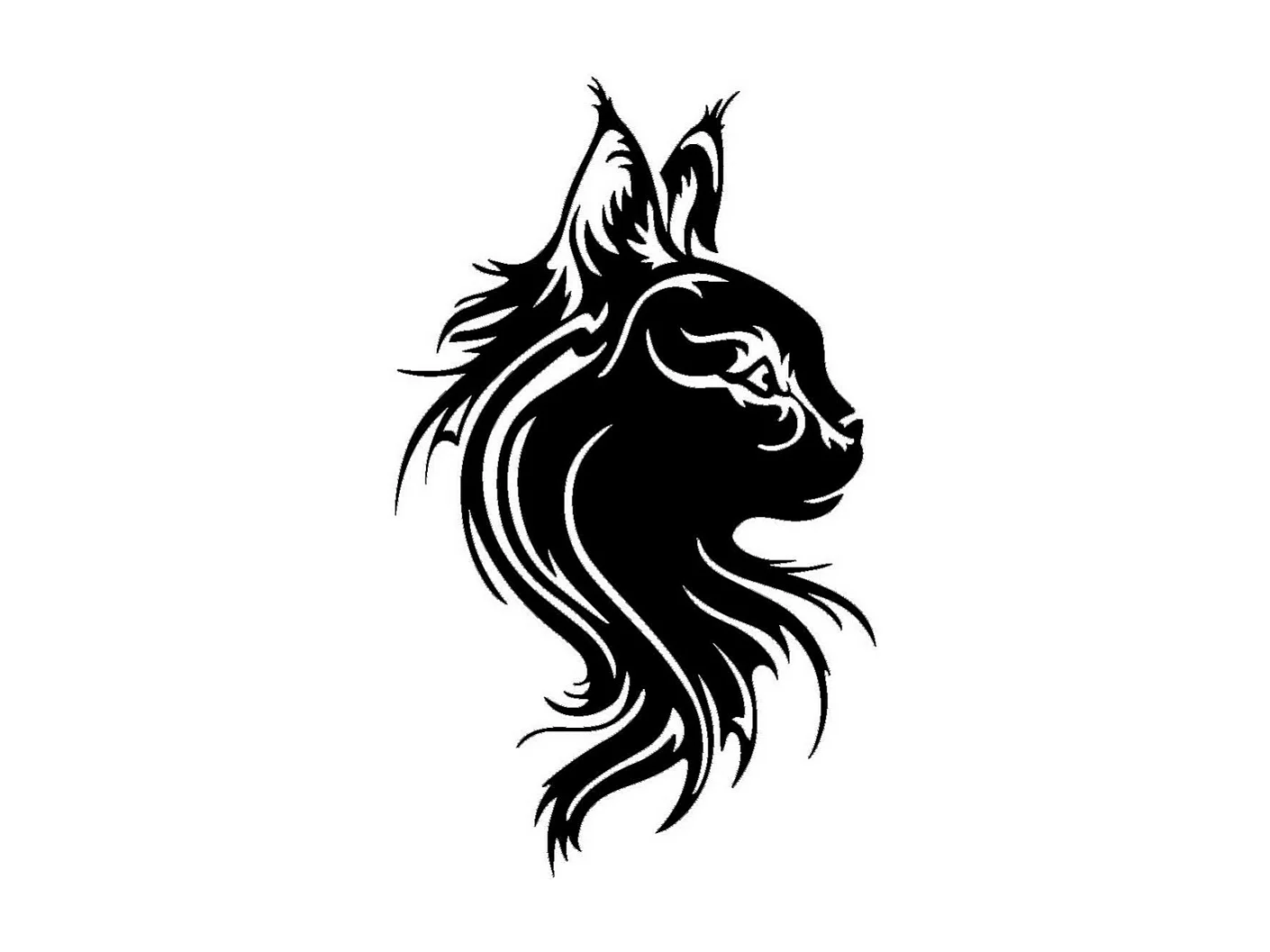 Décoration en Métal Chat 112, Noir, 30x0,15x50 cm, EPIKASA