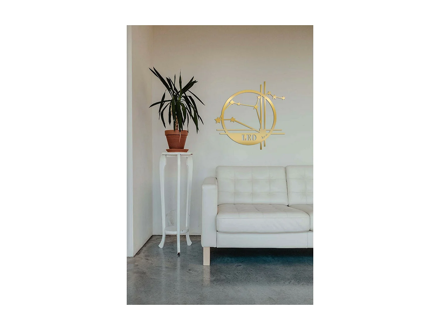 Décoration en Métal Horoscope Lion 11, Or, 40x0,15x40 cm cm, EPIKASA