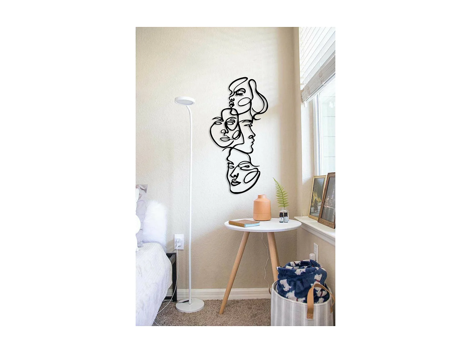 Metalen Decoratie Gezichten 7, Zwart, 45x0,15x90 cm, EPIKASA