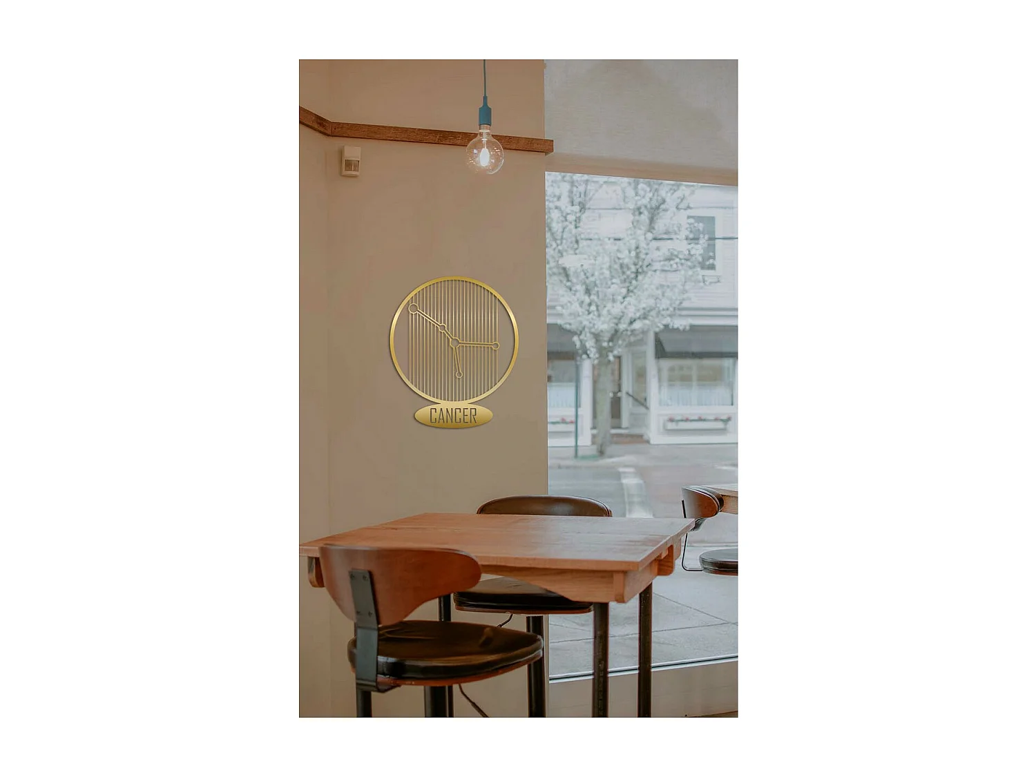 Metalen Decoratie Kreeft Horoscoop 8, Goud, 38x0,15x45 cm, EPIKASA