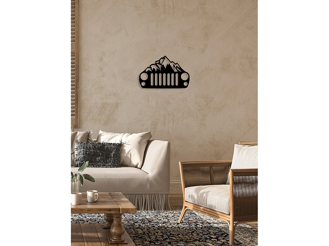 Decoração em Metal Montanha 6, Preto, 61x0,15x40 cm, EPIKASA