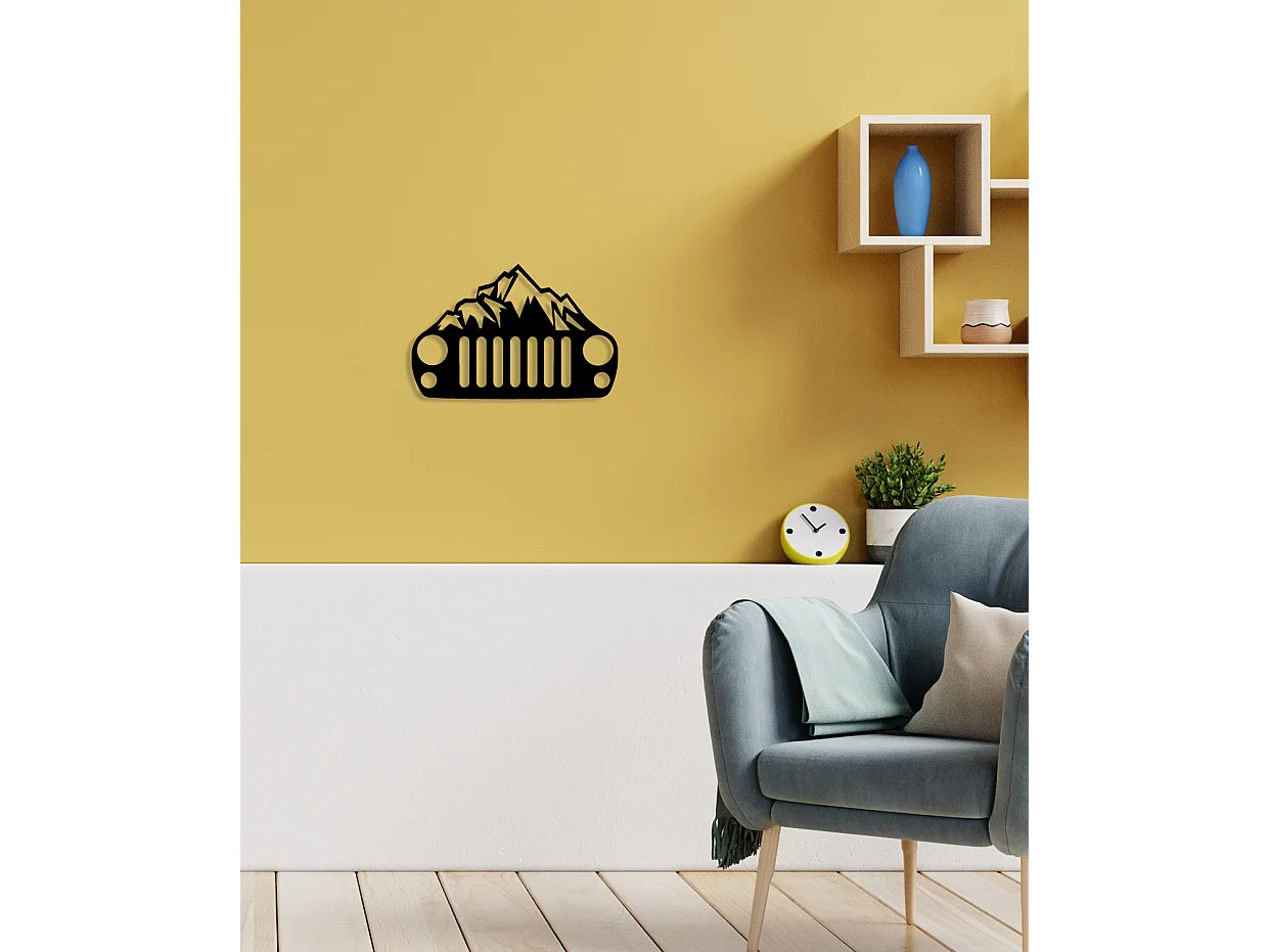 Decoração em Metal Montanha 6, Preto, 61x0,15x40 cm, EPIKASA