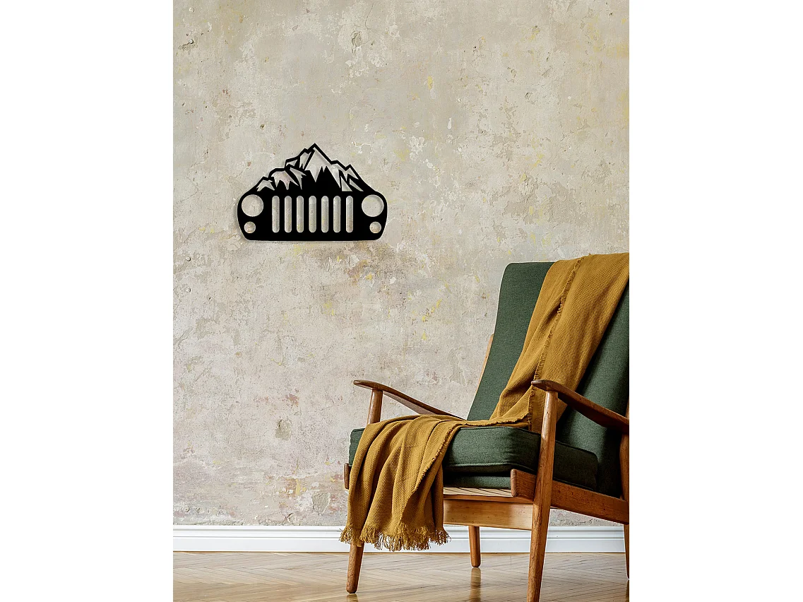 Decoração em Metal Montanha 6, Preto, 61x0,15x40 cm, EPIKASA