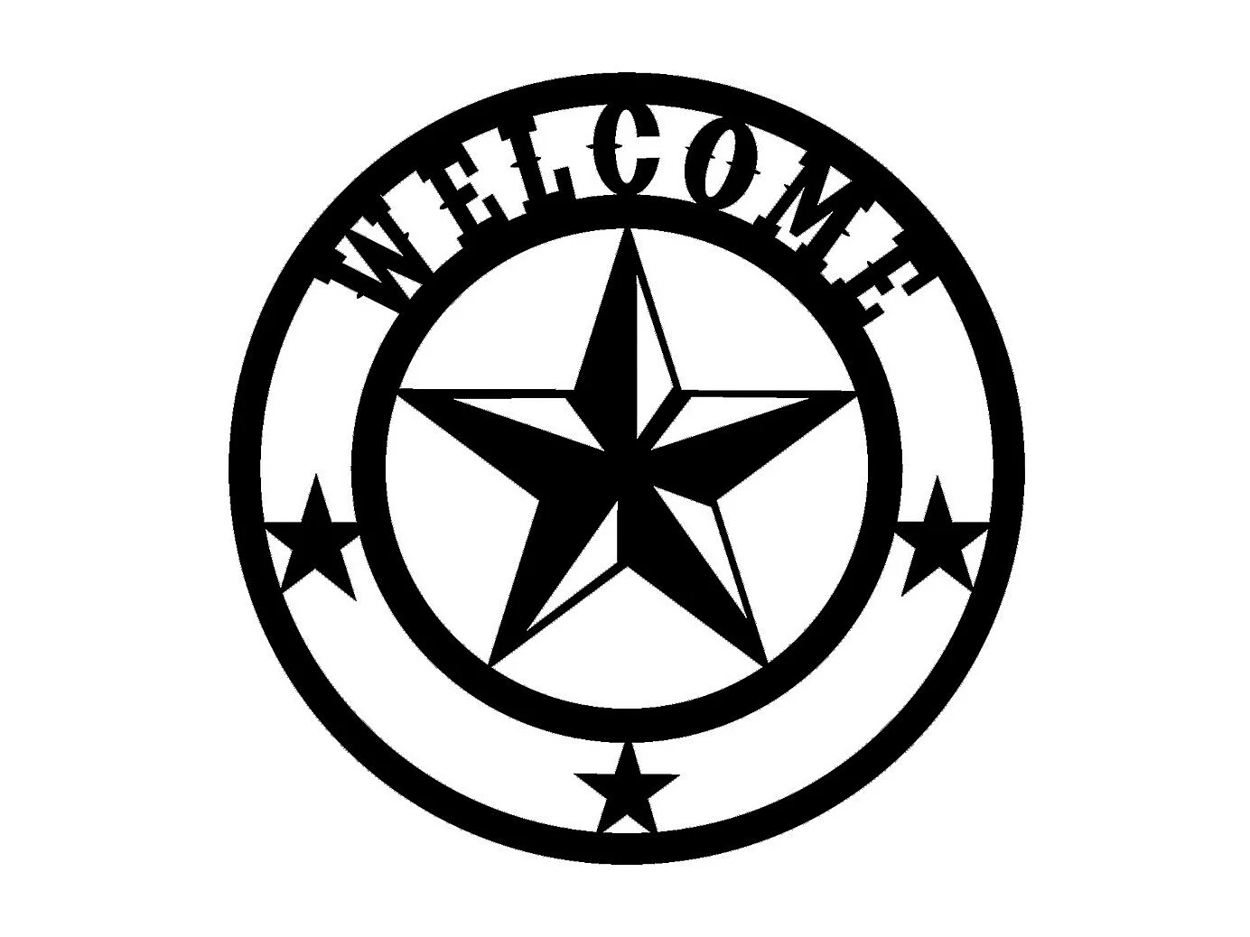 Dekoracja Metalowa Welcome 5, Czarny, 50x0,15x50 cm, EPIKASA