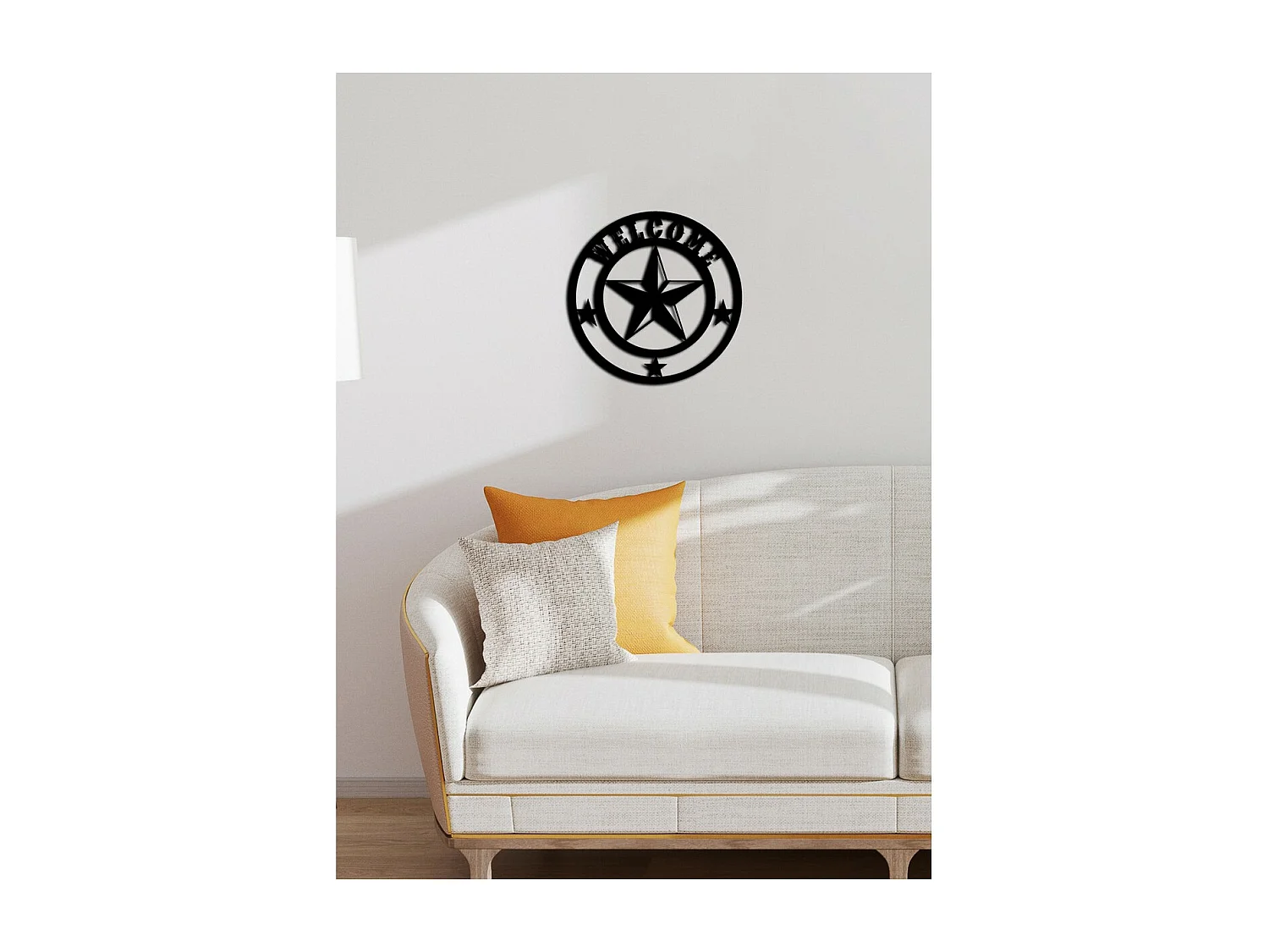 Dekoracja Metalowa Welcome 5, Czarny, 50x0,15x50 cm, EPIKASA