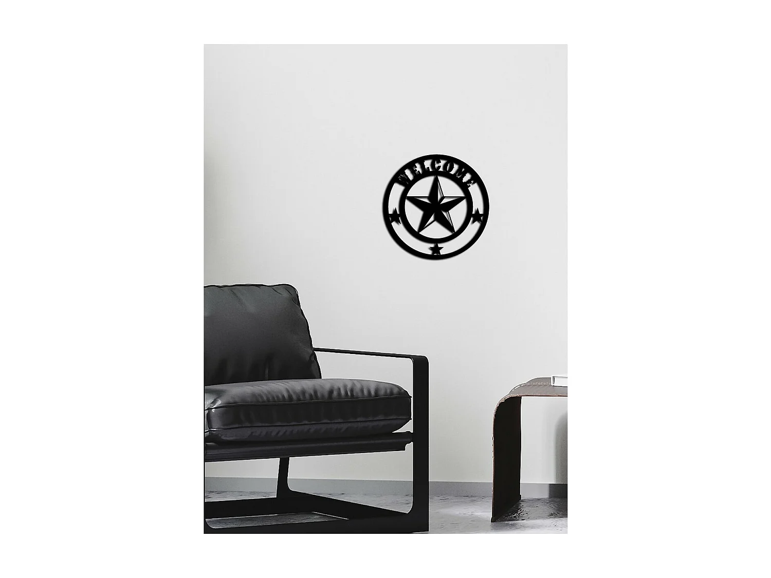 Dekoracja Metalowa Welcome 5, Czarny, 50x0,15x50 cm, EPIKASA