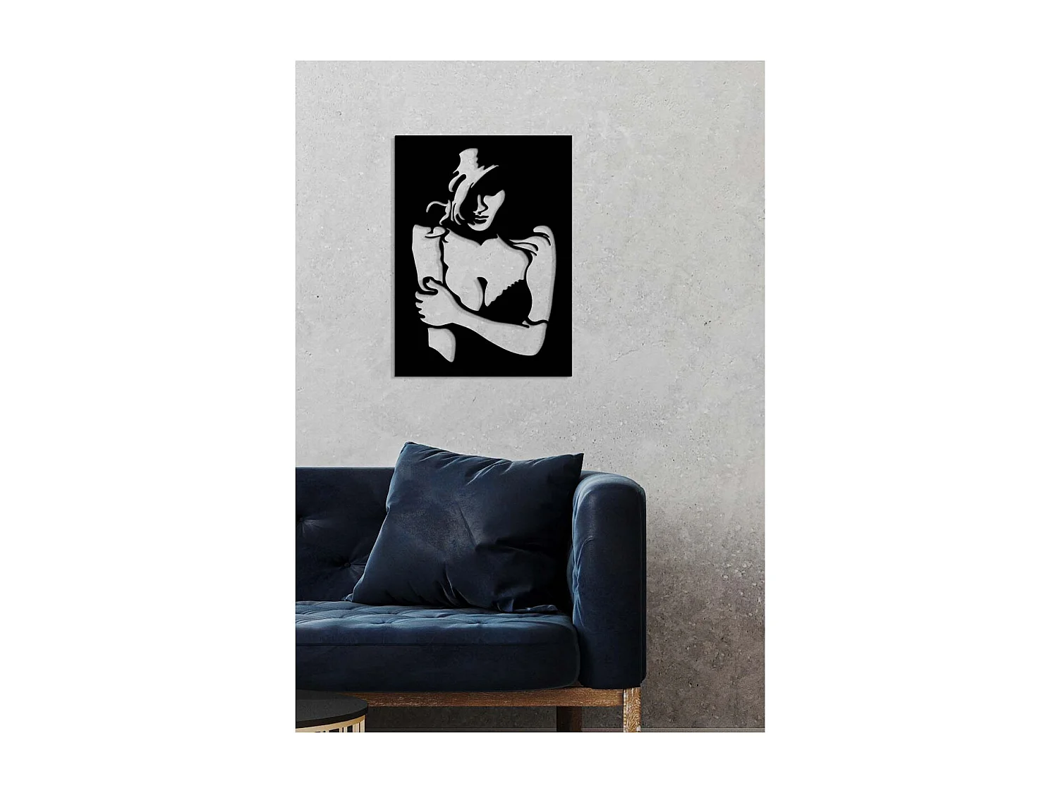 Dekoracja Metalowa Kobieta 1, Czarny, 45x0,15x61 cm, EPIKASA