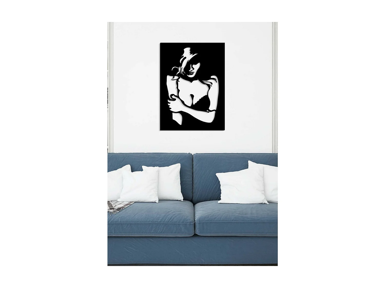 Dekoracja Metalowa Kobieta 1, Czarny, 45x0,15x61 cm, EPIKASA