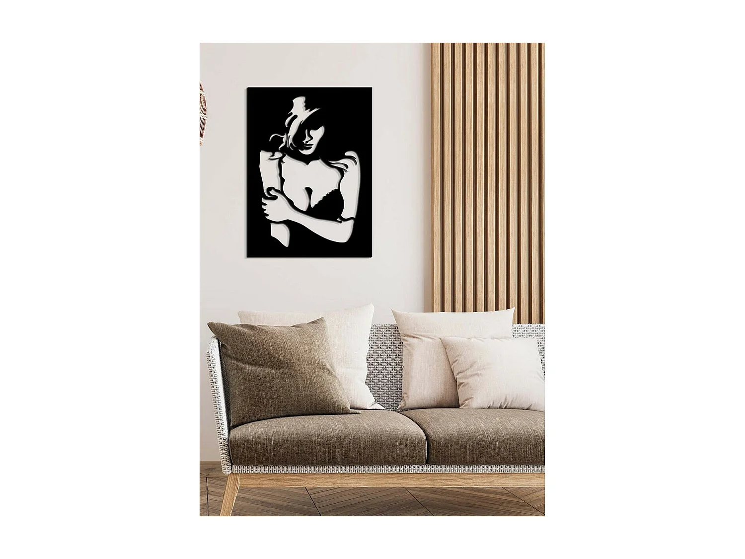 Dekoracja Metalowa Kobieta 1, Czarny, 45x0,15x61 cm, EPIKASA