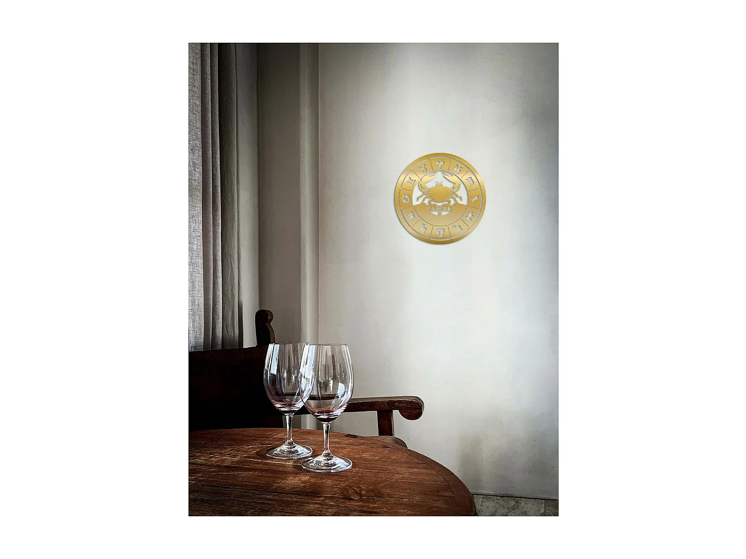 Décoration en Métal Horoscope Cancer 2, Or, 50x0,15x50 cm, EPIKASA